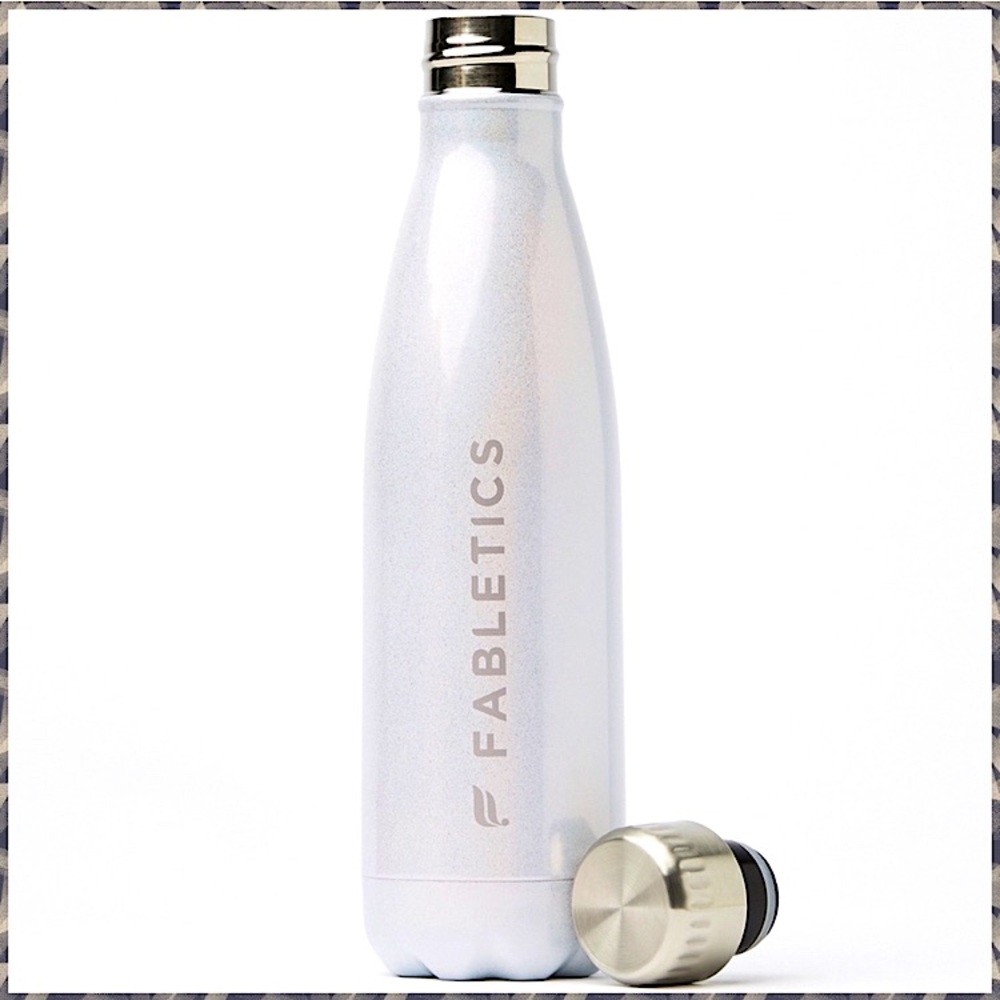 Water Bottle Fabletics White Shimmer Stainless Steel